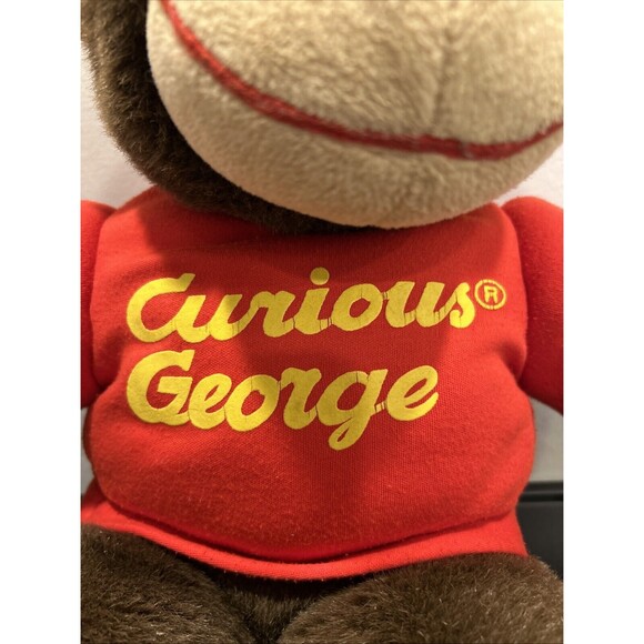 VINTAGE CURIOUS GEORGE Monkey GUND PLUSH DOLL STUFFED ANIMAL Plush RED CAP - Picture 2 of 9